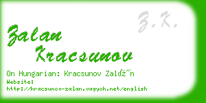 zalan kracsunov business card